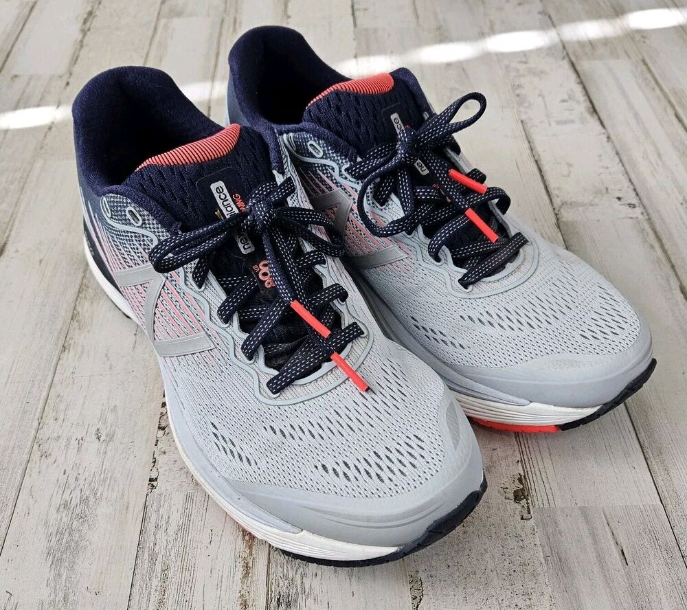 New Balance Women's Size 9.5 Blue 880v8 Gray Pink Running Shoes W880GP8 EUC